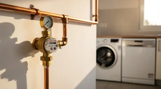 Installation d'un réducteur de pression protégeant les appareils électroménagers dans une maison française