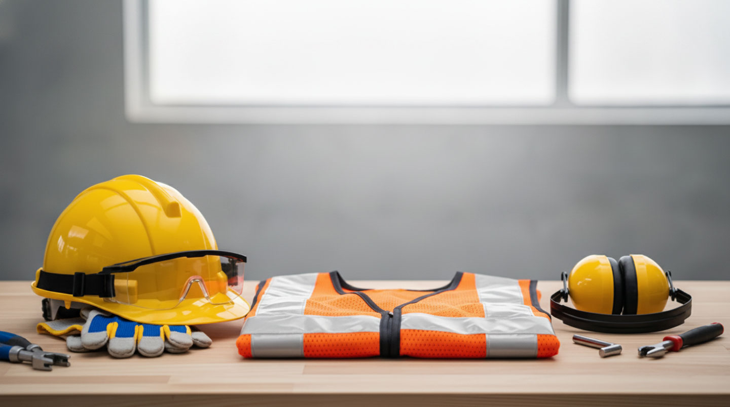 Équipements de protection individuelle pour intervention chimique industrielle : gants, lunettes, masque et combinaison